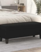 vidaXL Пейка черен 100x35x41 см микрофибърен плат