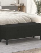 vidaXL Пейка черен 100x35x41 см плат