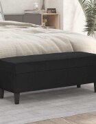 vidaXL Пейка черна 100x35x41 см изкуствена кожа