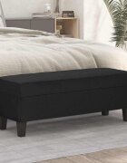 vidaXL Пейка черна 100x35x41 см изкуствена кожа