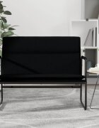 vidaXL Пейка черна 100x64x80 см текстил