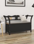 vidaXL Пейка черна 107x45x755 см масивна ела