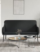 vidaXL Пейка черна 110x76x80 см изкуствена кожа