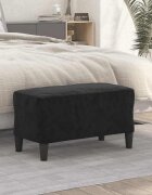 vidaXL Пейка черна 70x35x41 см кадифе