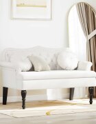 vidaXL Пейка Честърфилд Бяло 120.5 x 65 x 75 см Изкуствена