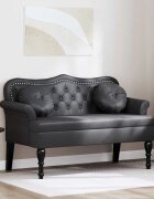vidaXL Пейка Честърфилд Черно 120.5 x 65 x 75 см Изкуствена