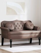 vidaXL Пейка Честърфилд Кафяво 120.5 x 65 x 75 см Изкуствена