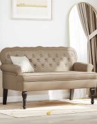 vidaXL Пейка Честърфилд Капучино 1195 x 645 x 75 см Изкуствена