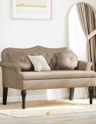 vidaXL Пейка Честърфилд Капучино 120.5 x 65 x 75 см Изкуствена
