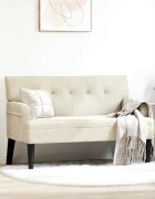 vidaXL Пейка Честърфилд Крем 112 x 655 x 75 см Кадифе
