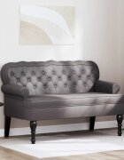 vidaXL Пейка Честърфилд Сив 1195 x 645 x 75 см Изкуствена