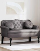 vidaXL Пейка Честърфилд Сив 120.5 x 65 x 75 см Изкуствена