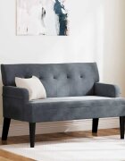 vidaXL Пейка Честърфилд Тъмен сив 112 x 655 x 75 см Кадифе