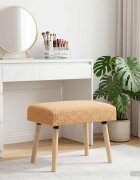 vidaXL Пейка Едноцветен Бежово 60 x 40 x 45 см Букле