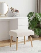 vidaXL Пейка Едноцветен Кремаво 60 x 40 x 45 см Букле