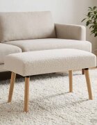 vidaXL Пейка Едноцветен Кремаво 80 x 40 x 46 см Букле