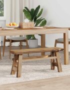 vidaXL Пейка Естествен 100 x 29 x 435 см Солидно тиково дърво