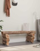 vidaXL Пейка Естествен 110 х 30 х 34 см Солидно тиково дърво