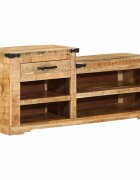 vidaXL Пейка Кафяво 110 x 35 x 50 см Груб манго