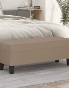 vidaXL Пейка капучино 100x35x41 см изкуствена кожа
