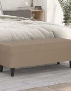 vidaXL Пейка капучино 100x35x41 см изкуствена кожа