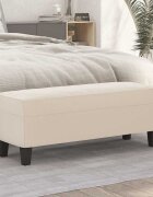 vidaXL Пейка кремава 100x35x41 см микрофибърен плат