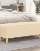 vidaXL Пейка кремава 100x35x41 см плат