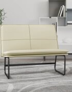 vidaXL Пейка кремава 100x75x76 см изкуствена кожа