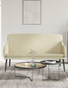 vidaXL Пейка кремава 110x76x80 см изкуствена кожа