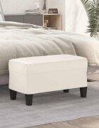 vidaXL Пейка кремава 70x35x41 см изкуствена кожа