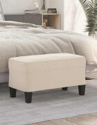 vidaXL Пейка кремава 70x35x41 см микрофибърен плат