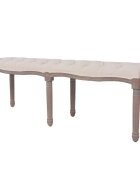 vidaXL Пейка лен и дървен масив 150x40x48 см кремаво бяла