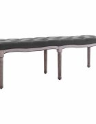 vidaXL Пейка лен и дървен масив 150x40x48 см тъмносиво