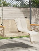 vidaXL Пейка люлка бежова 109x62x40 см полиратан