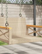 vidaXL Пейка люлка бежова 63x62x40 см полиратан