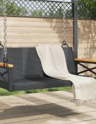 vidaXL Пейка люлка черна 109x62x40 см полиратан