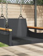 vidaXL Пейка люлка черна 63x62x40 см полиратан