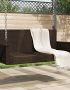 vidaXL Пейка люлка кафява 119x56x48 см полиратан