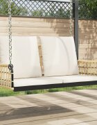 vidaXL Пейка-люлка с възглавници 105x58x38 см полиратан и стомана
