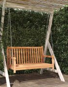 vidaXL Пейка-люлка тиково дърво масив 114x60x64 см