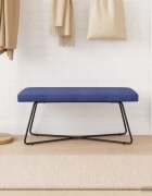 vidaXL Пейка Полицейско синьо 110 x 40 x 45 cm Кадифе