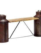 vidaXL Пейка с гюмове за мляко 150x33x64 см мангово дърво масив