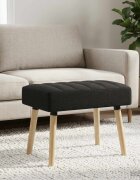 vidaXL Пейка с канали Черно 60 x 40 x 45 см Текстил
