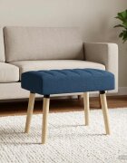 vidaXL Пейка с канали Синьо 60 x 40 x 45 см Текстил