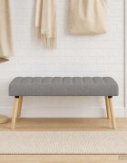 vidaXL Пейка с канали Светлосиво 110 x 40 x 46 cm Текстил