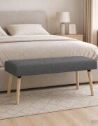 vidaXL Пейка с канали Тъмносиво 110 x 40 x 46 cm Текстил