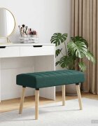 vidaXL Пейка с канали Тъмнозелено 80 x 40 x 46 см Текстил