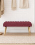 vidaXL Пейка с канали Виненочервен 110 x 40 x 46 cm Текстил