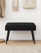 vidaXL Пейка с копчета Черно 60 x 40 x 45 см Кадифе