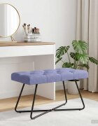 vidaXL Пейка с копчета Дънково син 80 x 40 x 46 см Текстил